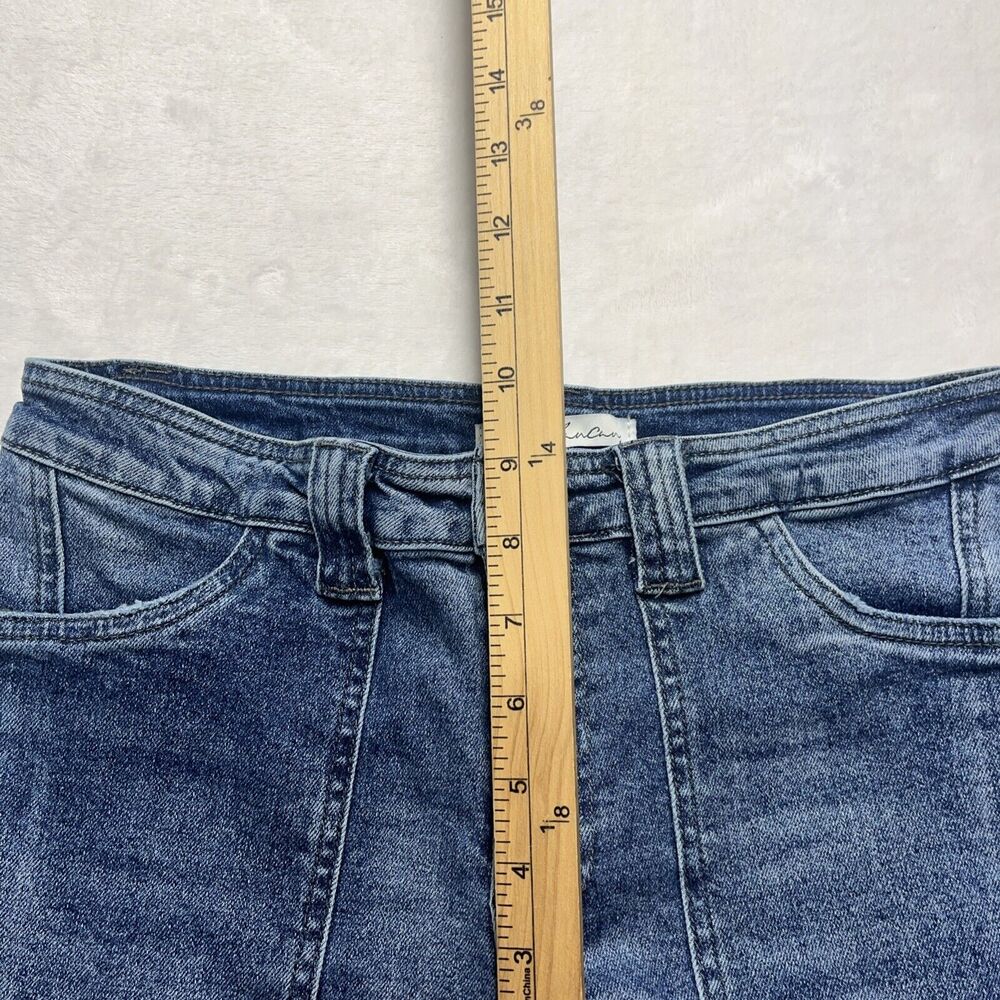 KanCan Avery Straight Leg Cargo Jeans Women’s Sz 7/27 Y2K Mid Rise Fading Denim - Picture 6 of 10